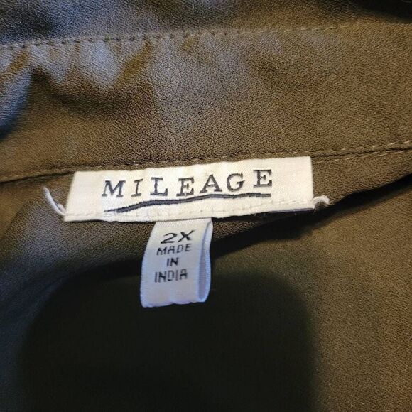 Mileage Women's Sleeveless Olive Green Blouse Size 2X - Picture 4 of 5